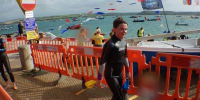 Josh Completes the Rock to Padstow Swim in Aid of Marie Curie